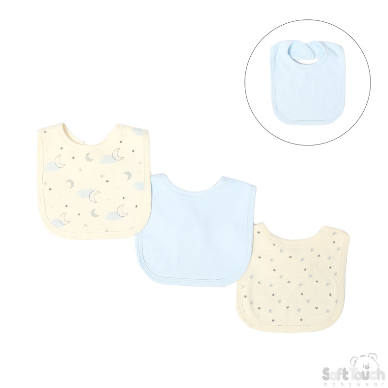 3 Pack Velcro Bibs: CC102-B