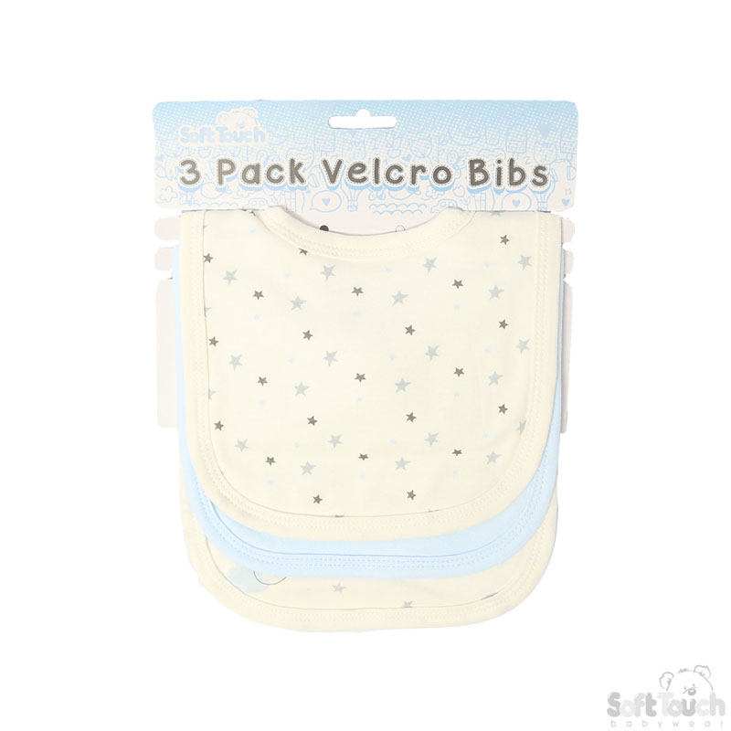 3 Pack Velcro Bibs: CC102-B