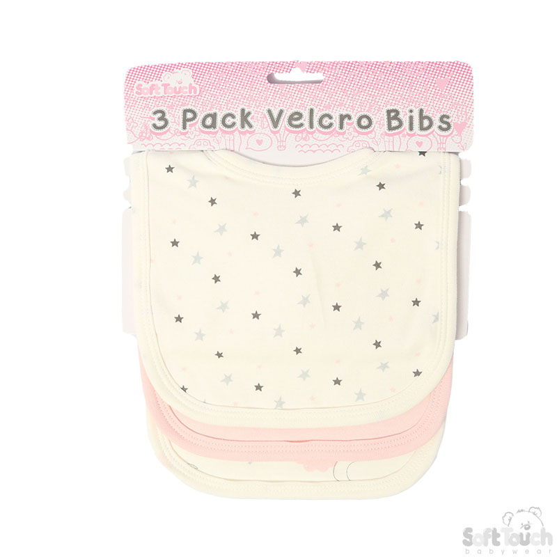 3 Pack Velcro Bibs: CC103-B