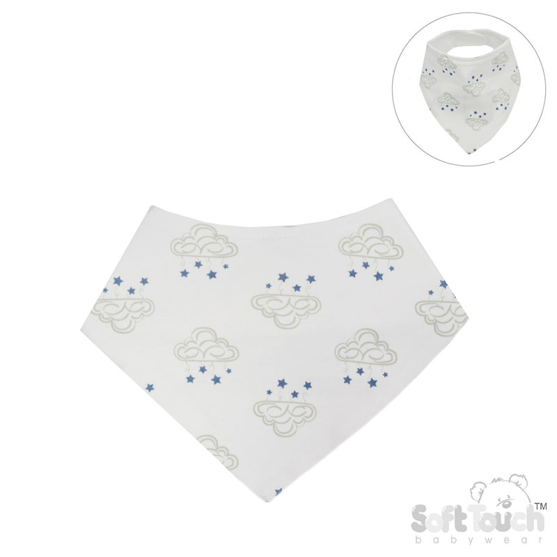 Bandana Bibs with Grey Clouds No. CC11-B
