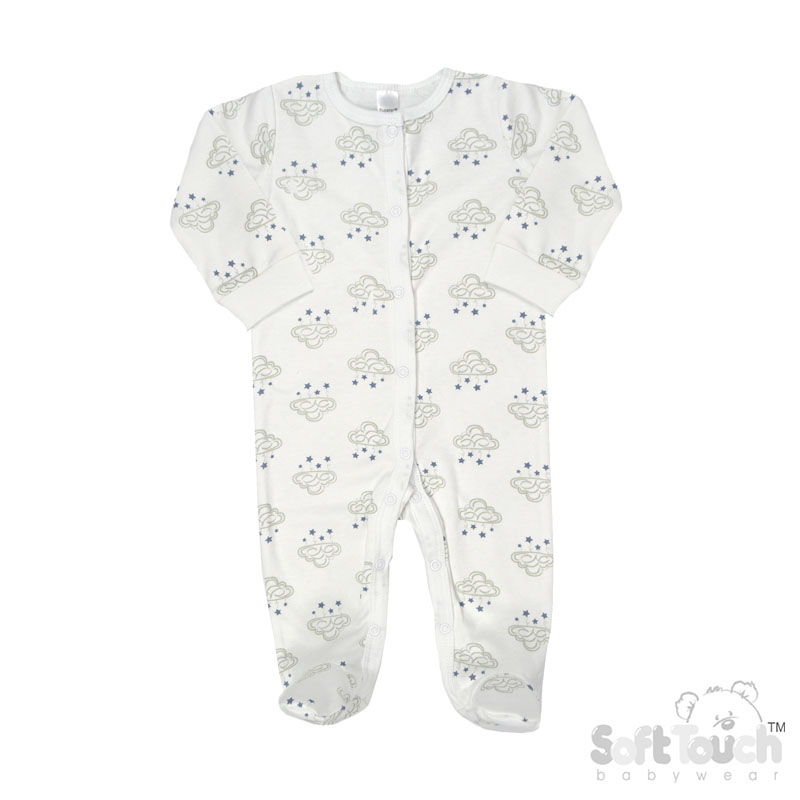 Sleepsuits with Grey Cloud Design No. CC11-SS-3-6m