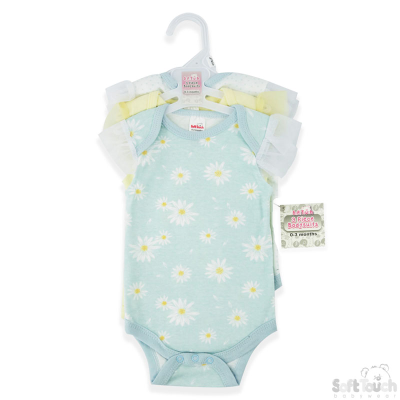 Girls 3 Pack Bodysuits: CC201-BS (Daisy)