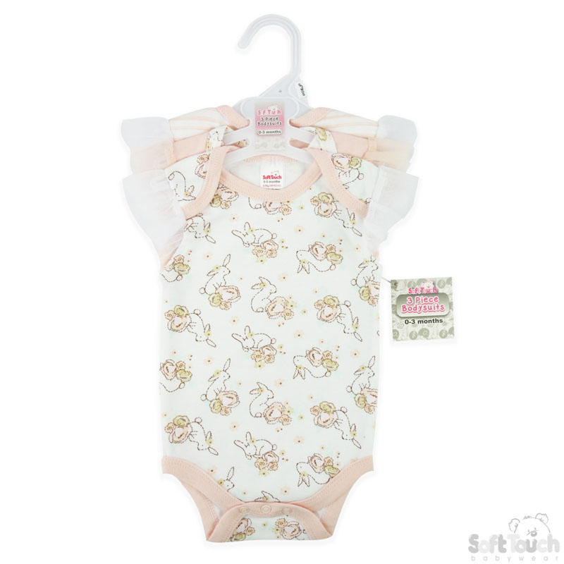 Girls 3 Pack Bodysuits: CC202-BS (Bunny)