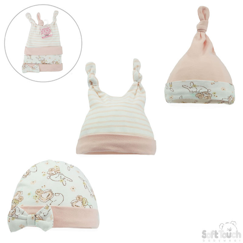 Girls 3 Pack Hats: CC202-H (Bunny)