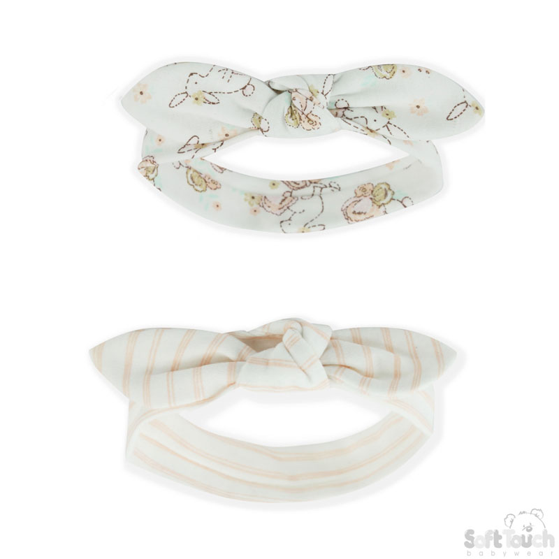 Girls 2 Pack 'Knotty' Headband : CC202-HB (Bunny)