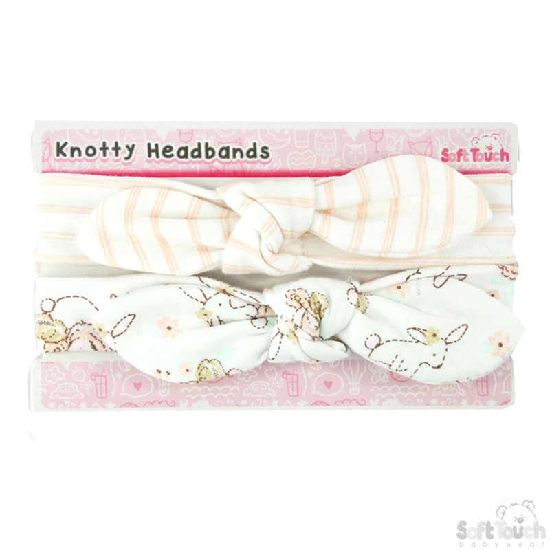 Girls 2 Pack 'Knotty' Headband : CC202-HB (Bunny)