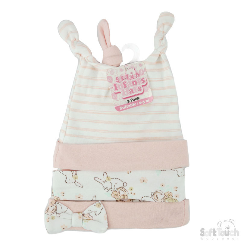 Girls 3 Pack Hats: CC202-H (Bunny)