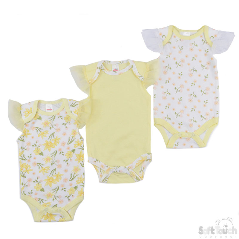 Girls 3 Pack Bodysuits: CC203-BS (Floral)