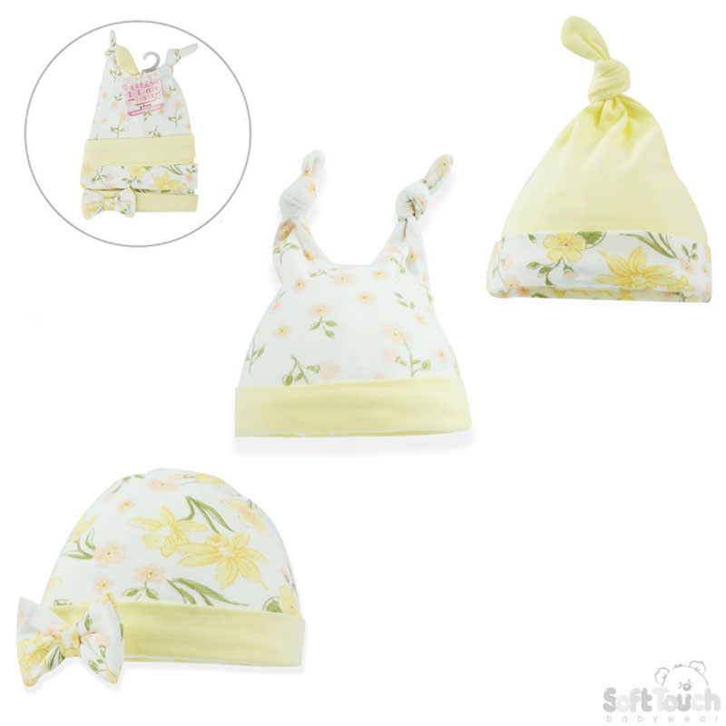 Girls 3 Pack Hats: CC203-H (Floral)