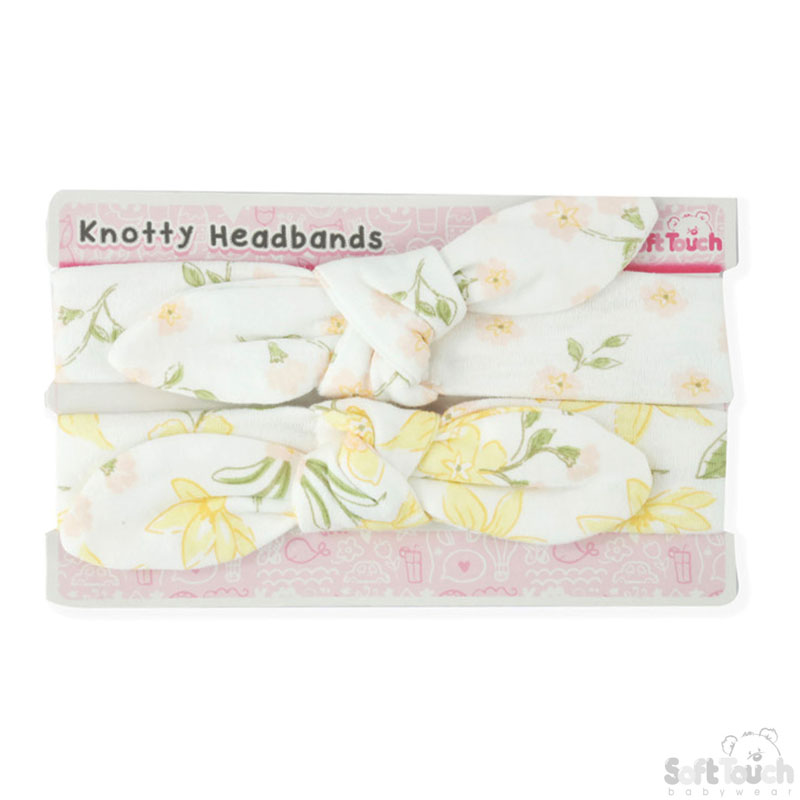 Girls 2 Pack 'Knotty' Headband : CC203-HB (Floral)