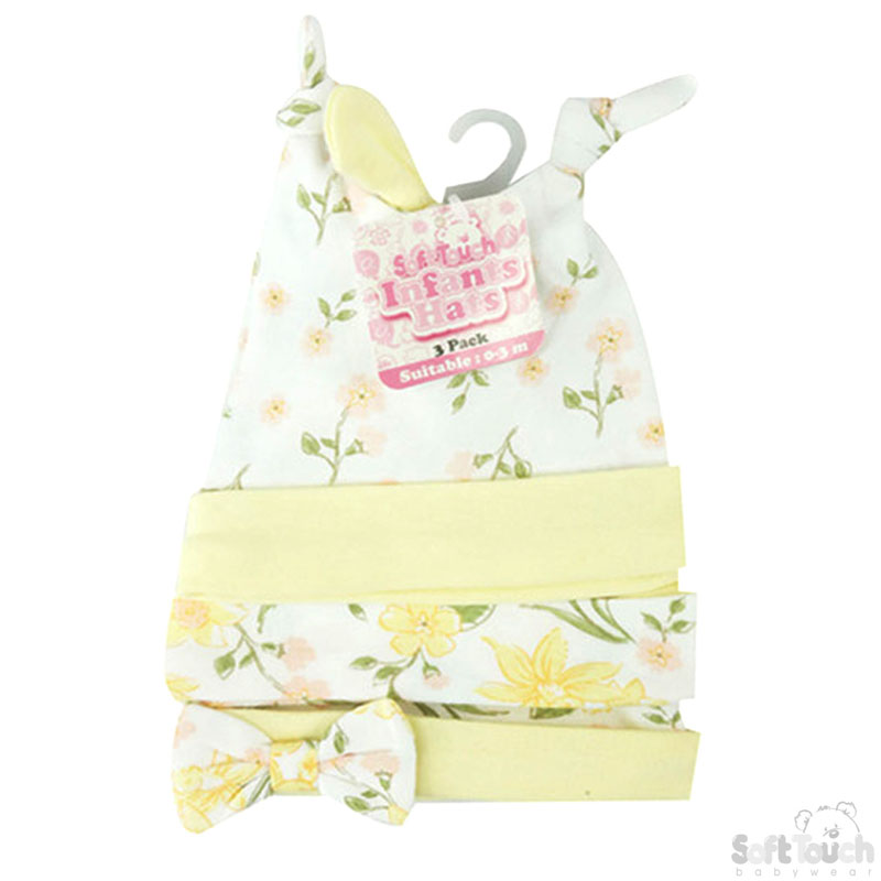 Girls 3 Pack Hats: CC203-H (Floral)
