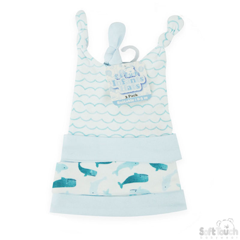 Boys 3 Pack Hats: CC204-H (Whale)