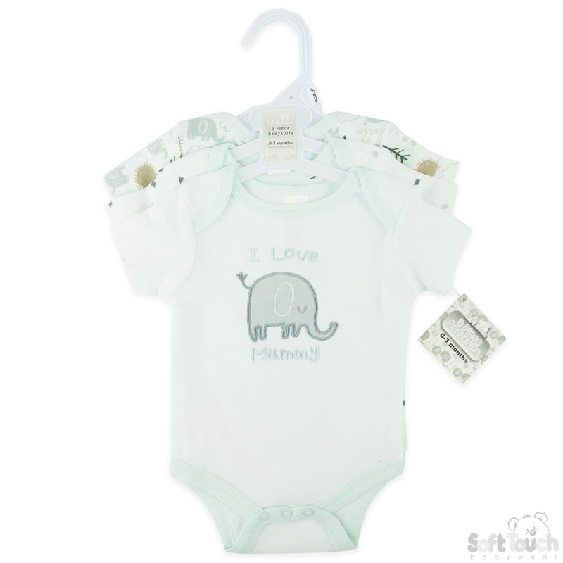 3 Pack Bodysuits: CC205-BS (Elephant)