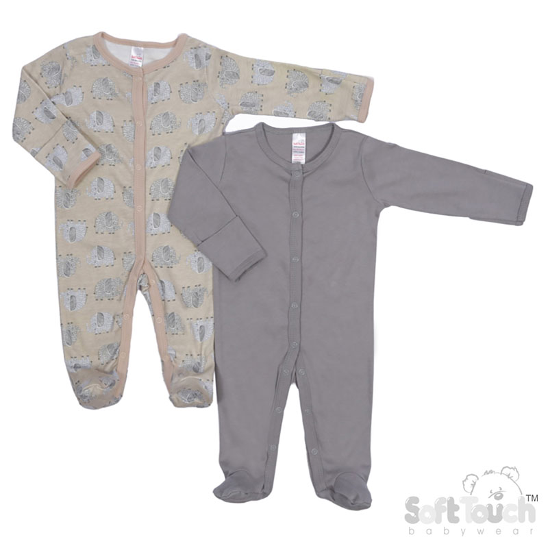 2 Pack Sleepsuits : CC213-SS (Elephant)