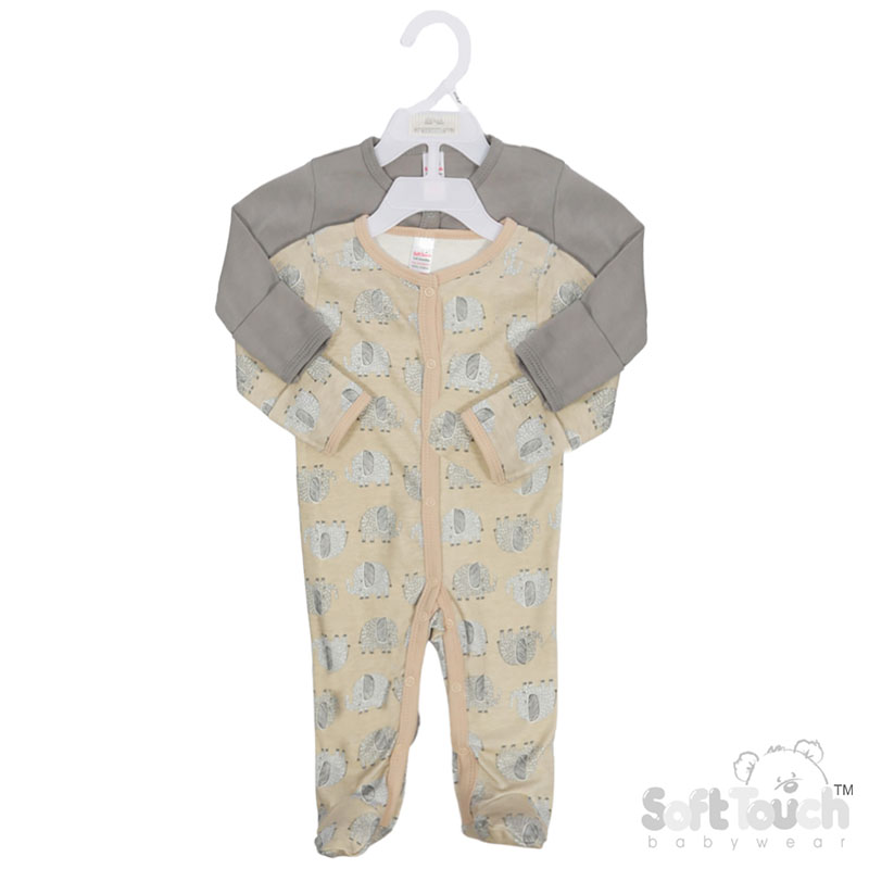 2 Pack Sleepsuits : CC213-SS (Elephant)