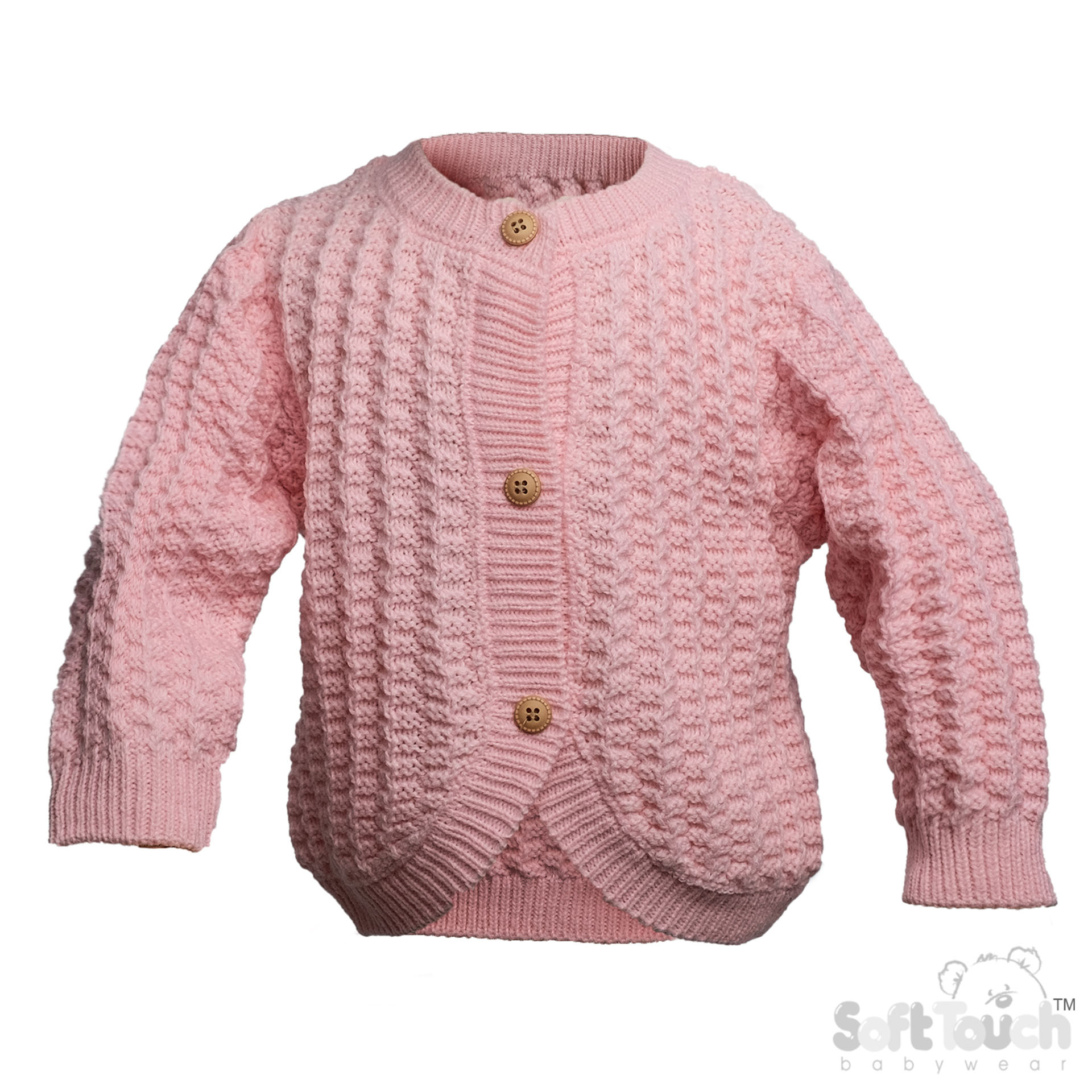 Long Sleeved Pink Knitted Cardigan : CD18-P