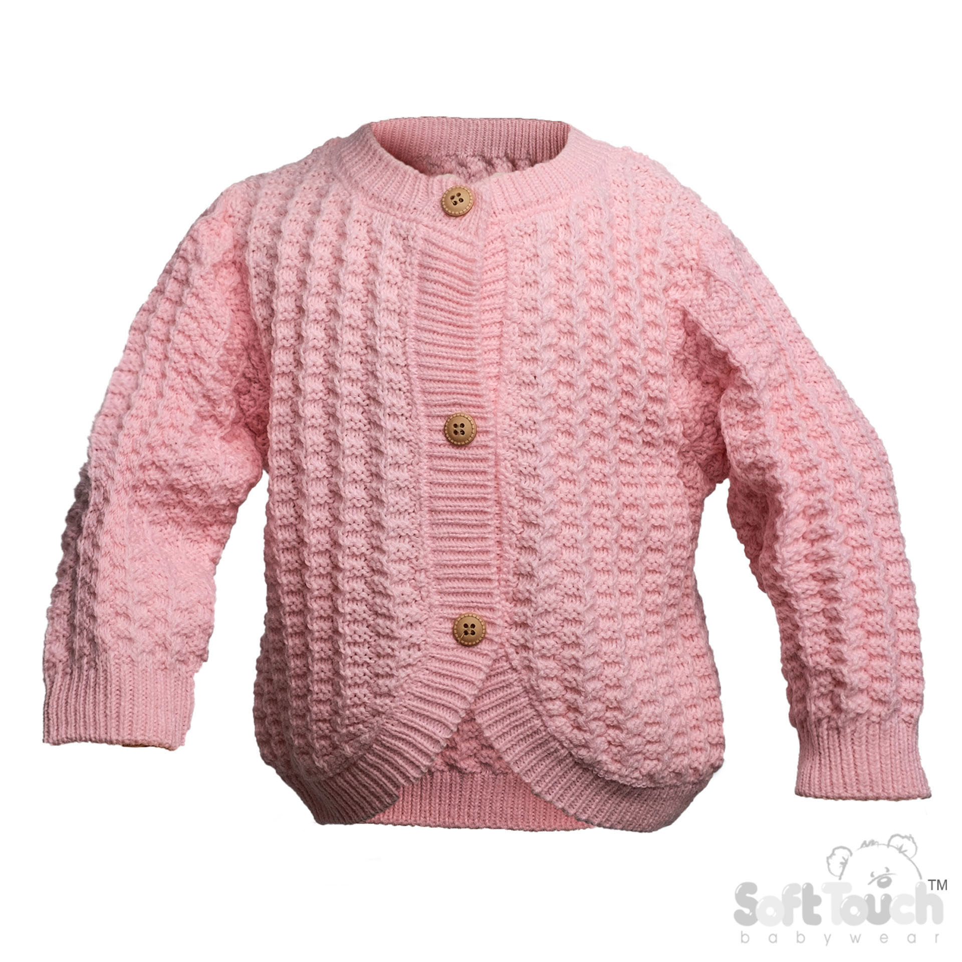 Long Sleeved Pink Knitted Cardigan : CD18-P