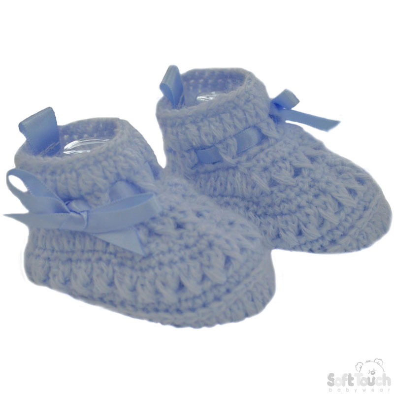Blue Crochet Bootees No. CRS09-B