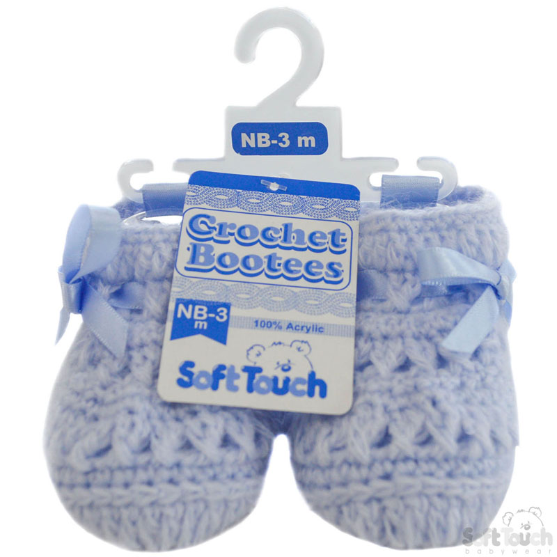 Blue Crochet Bootees No. CRS09-B