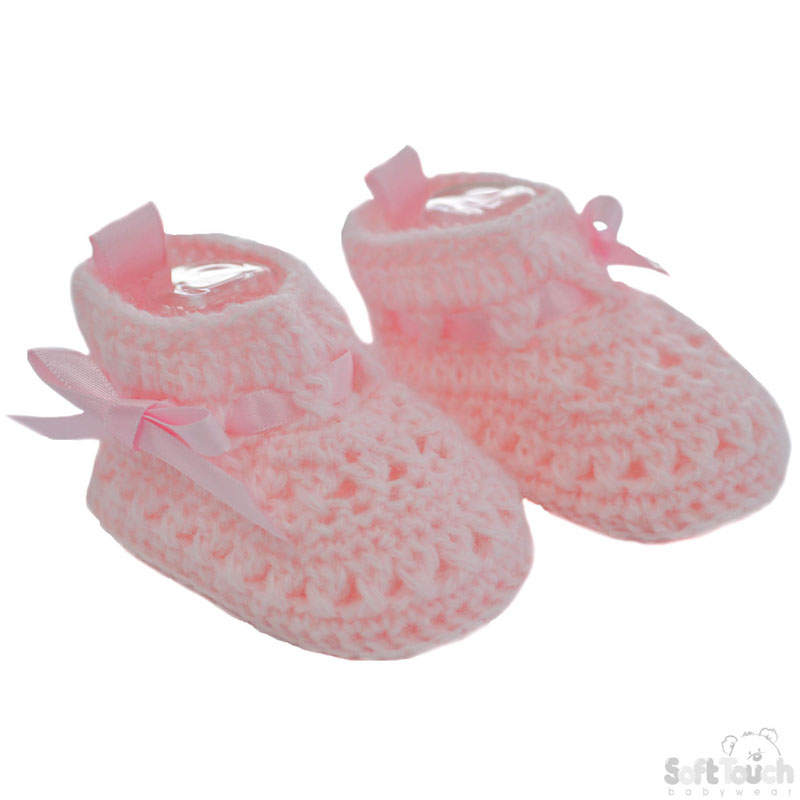 Pink Crochet Bootees No.CRS09-P