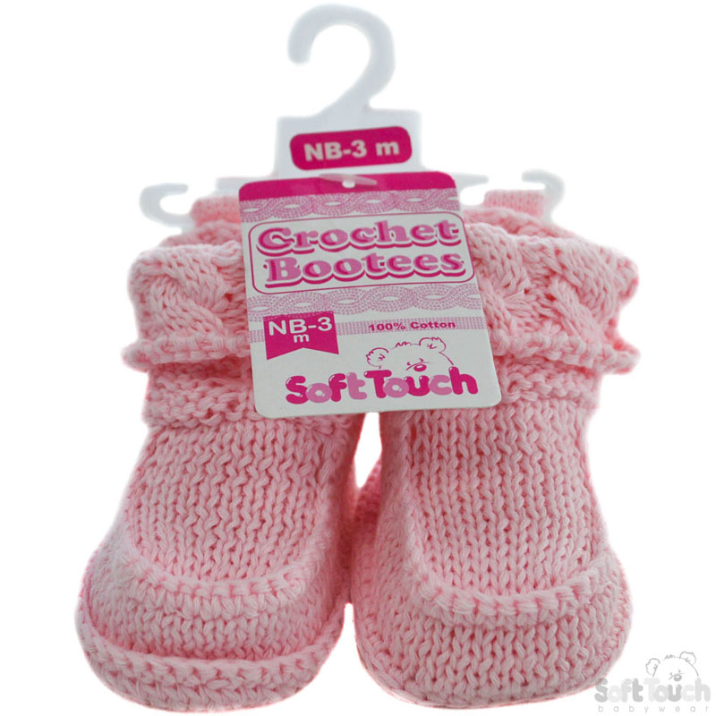 Plain Crochet Bootees W/Turnover No. CRS10