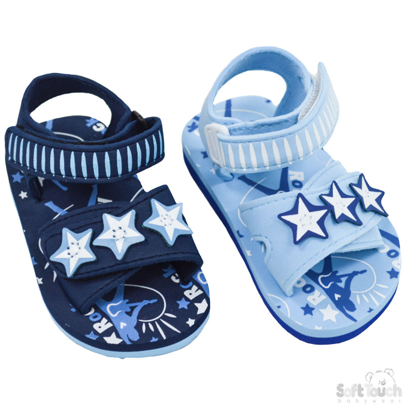 Rockstar Print EVA Sandals w/Star Patch: E173