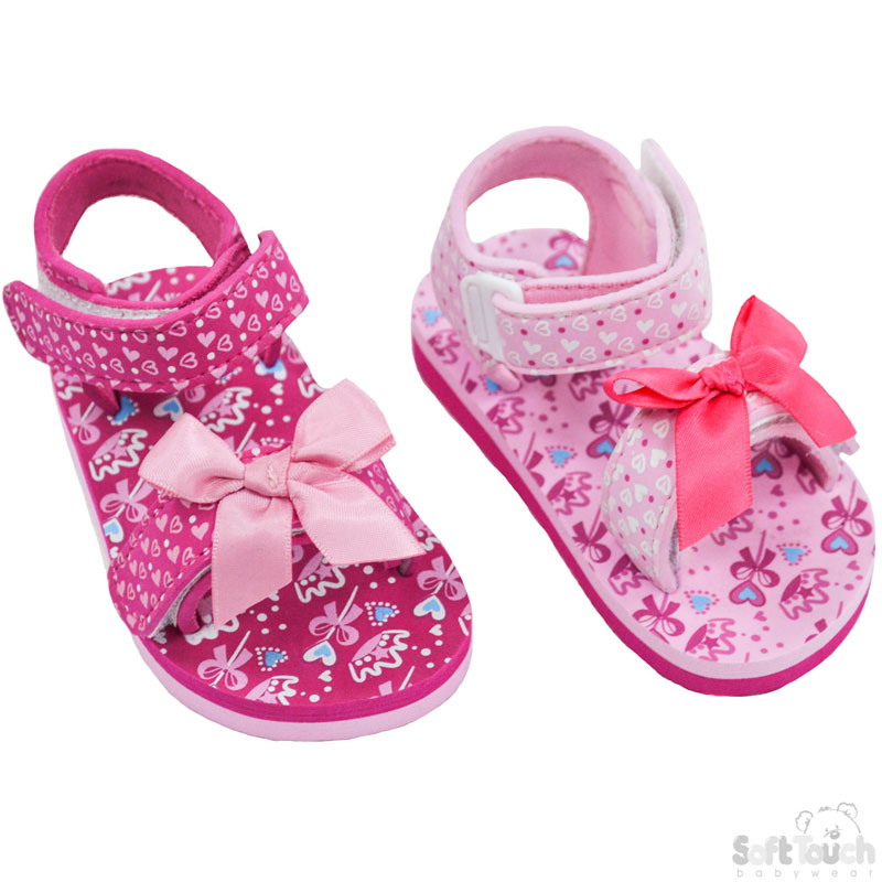 Bow/Crown Print EVA Sandals w/Bow: E183