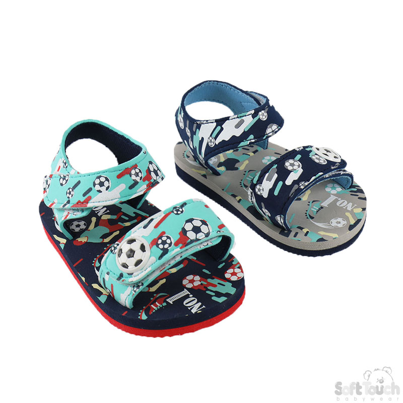  Football Print EVA Sandals w/Patch : E192