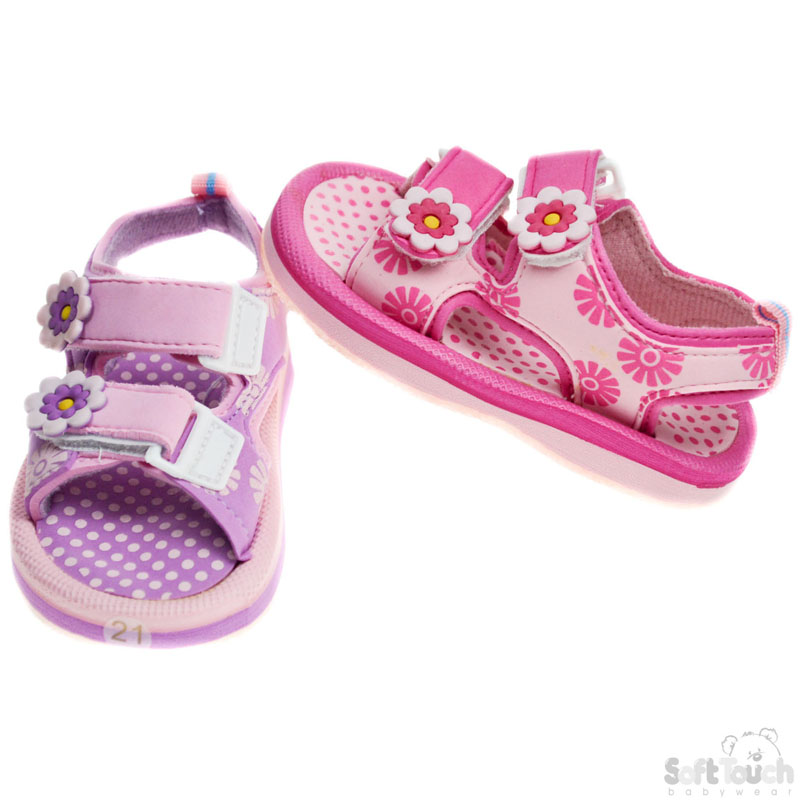 Girls Floral Print TPR Sole Sandals: E302