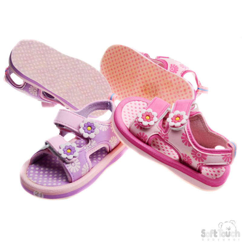 Girls Floral Print TPR Sole Sandals: E302