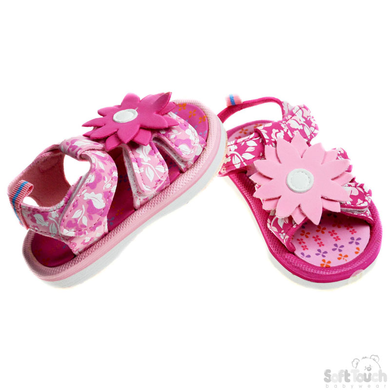 Girls Floral Print TPR Sole Sandals: E304