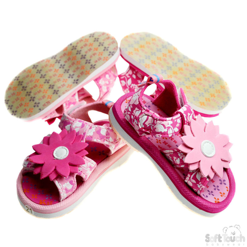 Girls Floral Print TPR Sole Sandals: E304