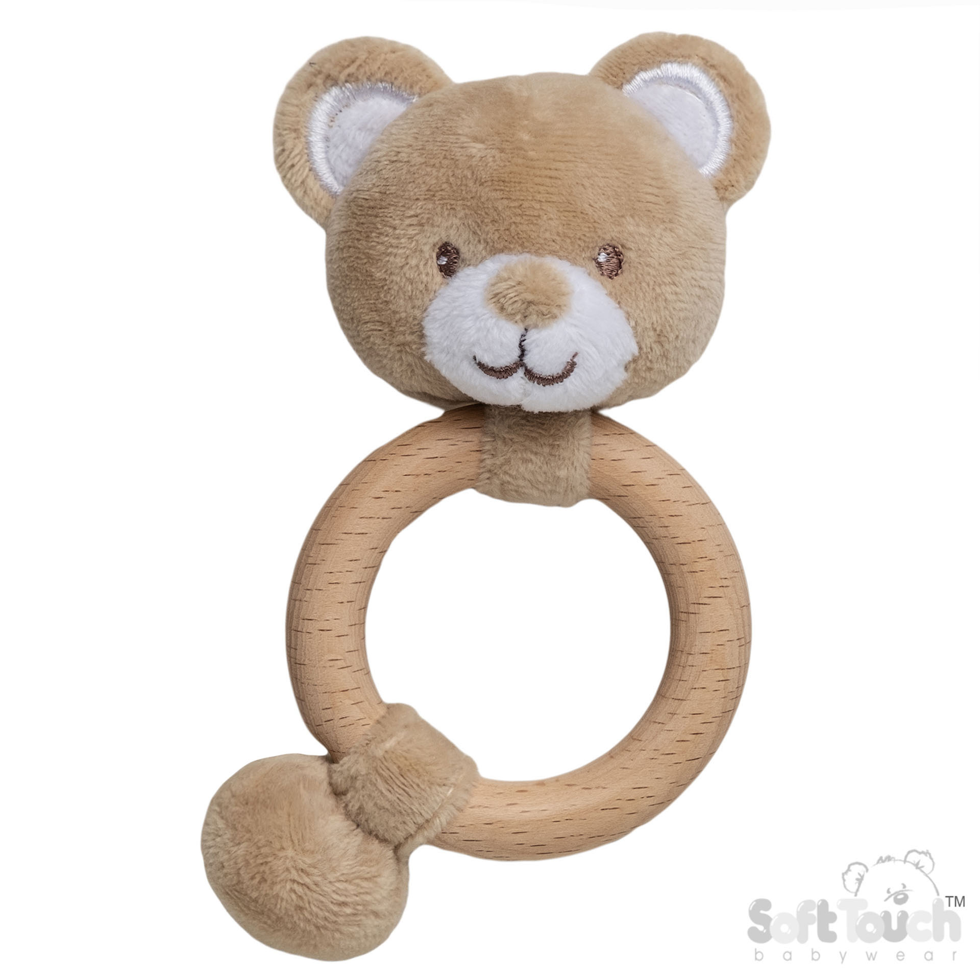 Brown Eco Recycled Bear Rattle Toy No. ERT64-BR