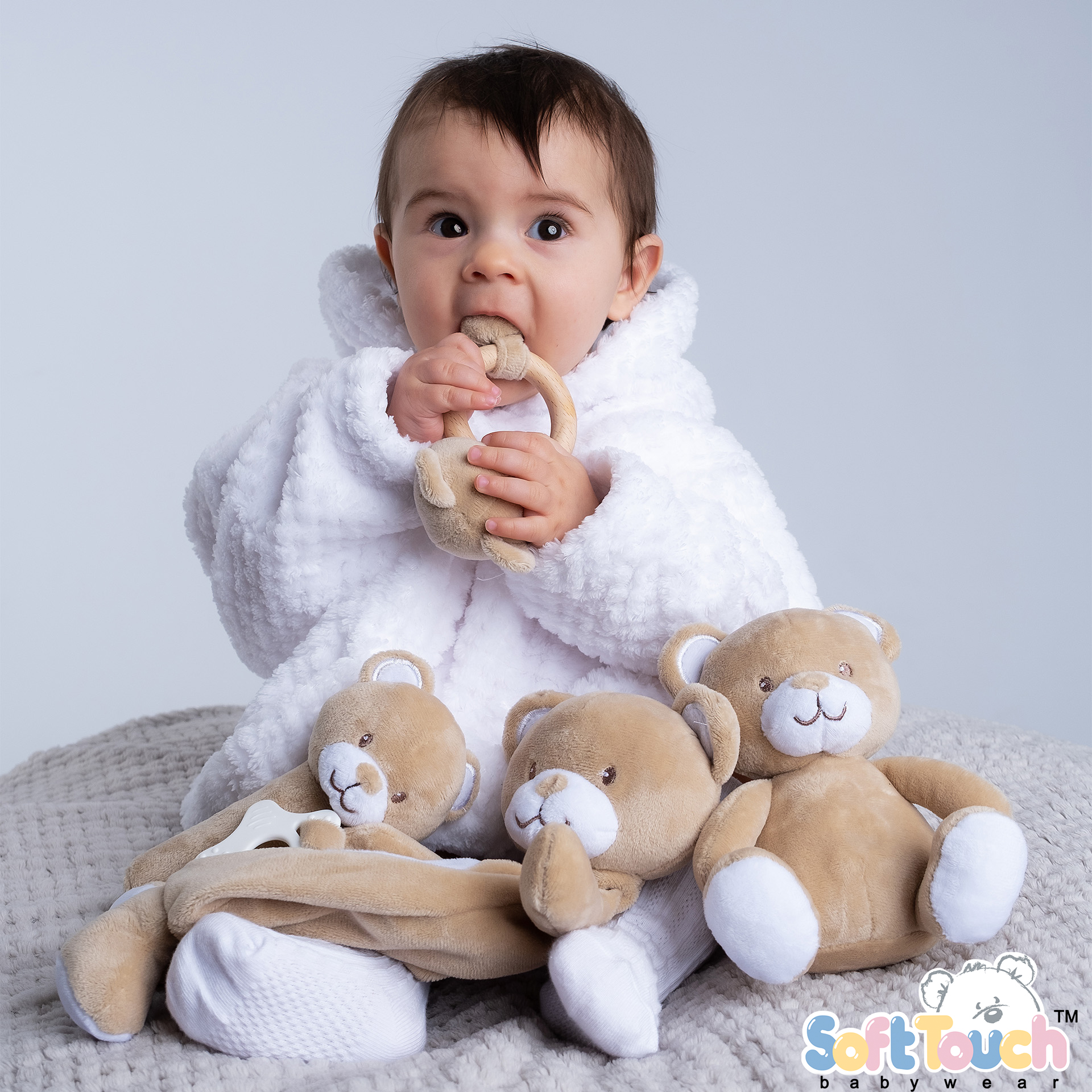 Brown Eco Recycled Bear Rattle Toy No. ERT64-BR