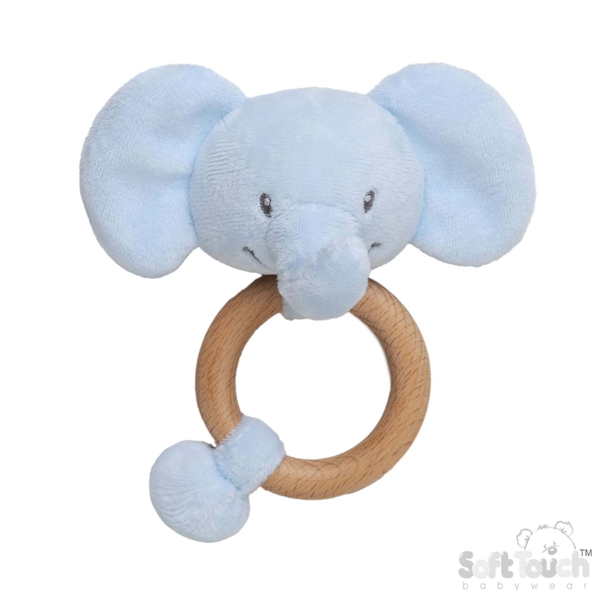 Blue Eco Recycled Elephant Rattle Toy No. ERT66-B