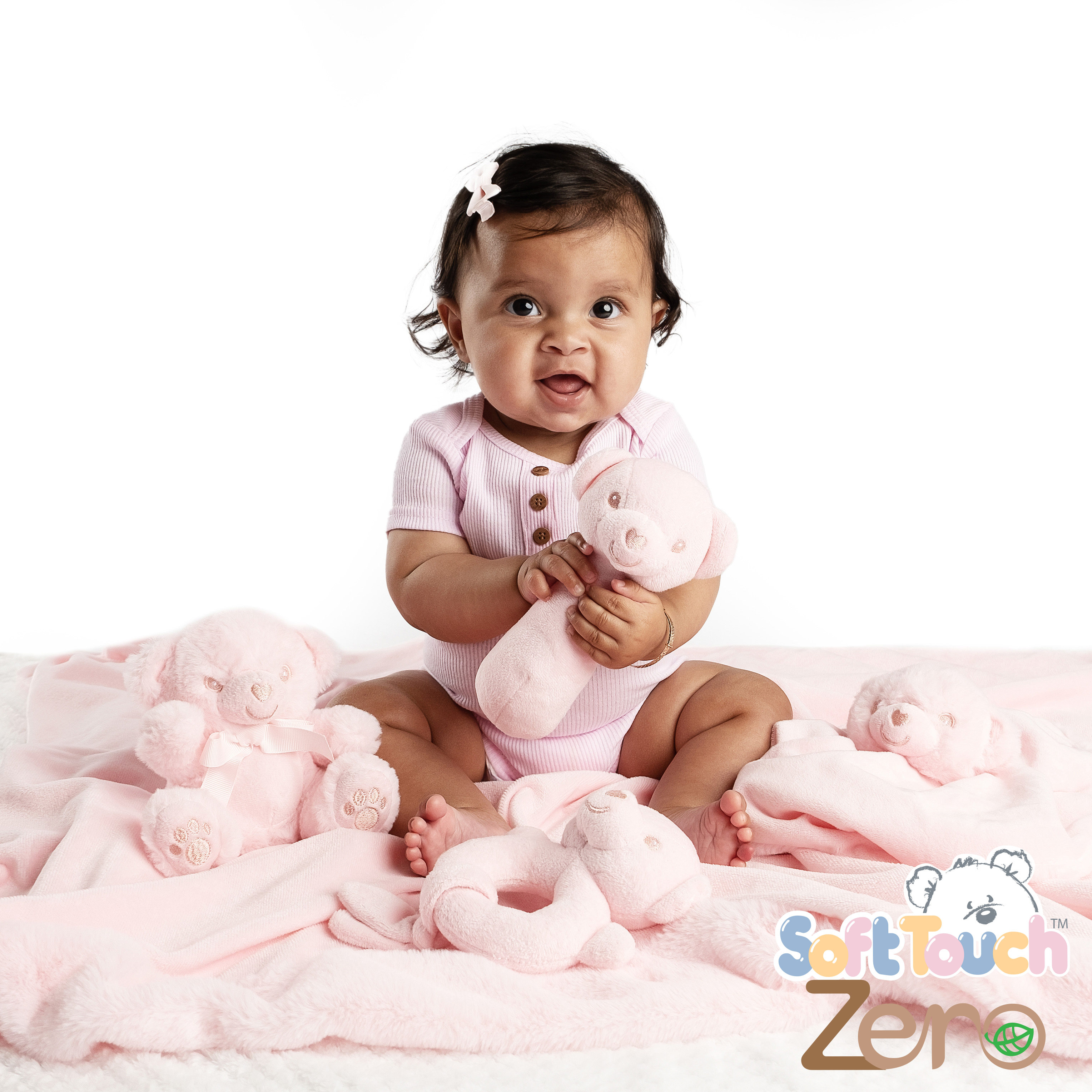 Pink Eco Recycled Bear Squeaky Toy : ESQ60-P
