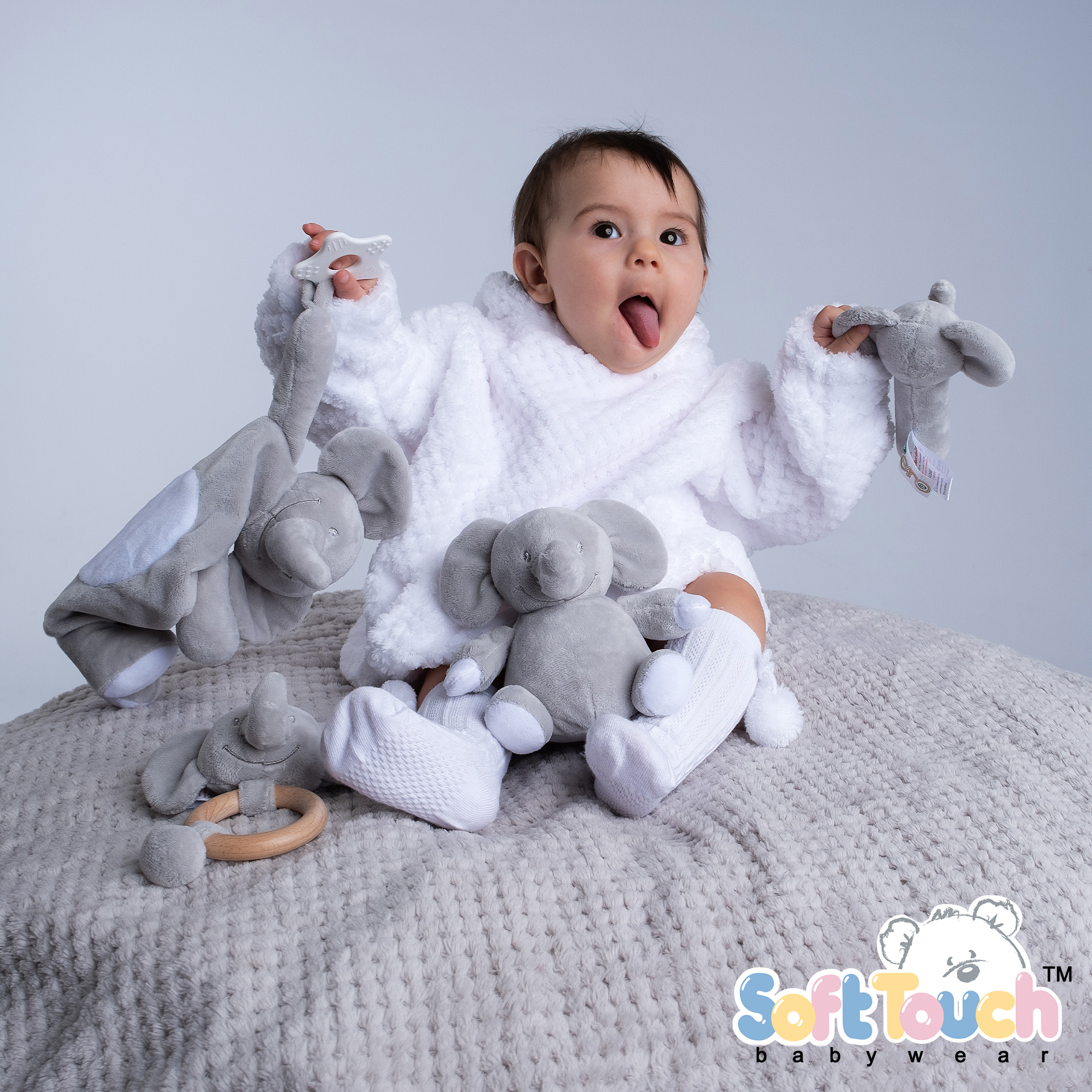 Grey Eco Recycled Elephant Squeaky Toy No. ESQ66-G