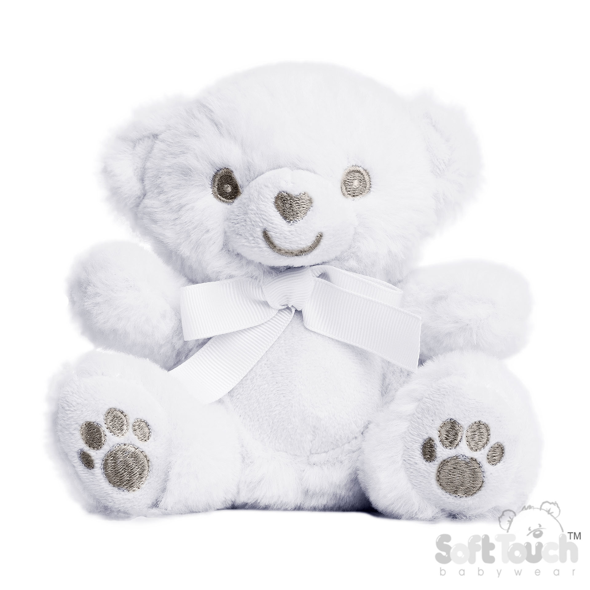 White Eco Recycled Teddy Bear with Paws : EST60-W