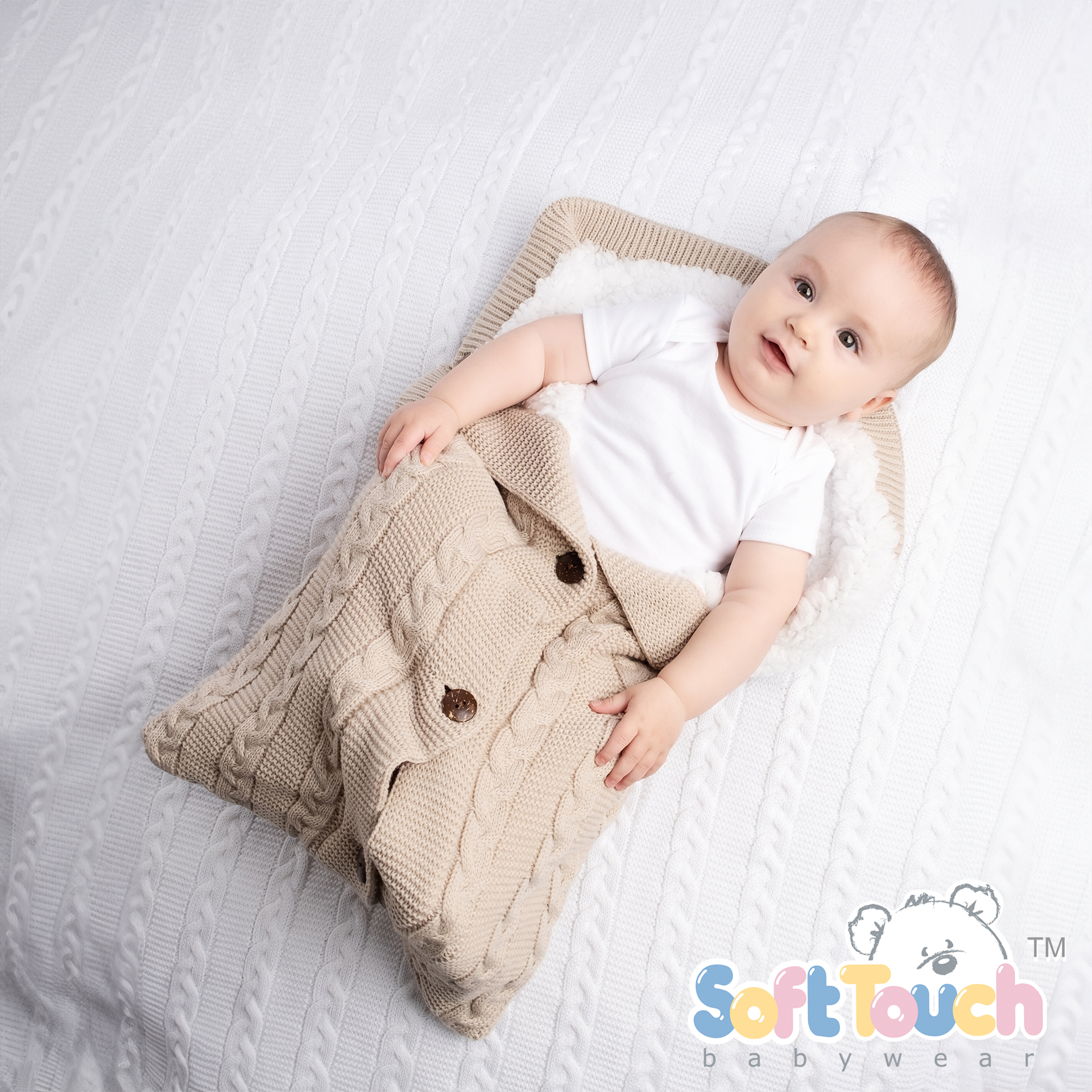 Biscuit Recycled Acrylic Cable Swaddle Wrap : ESW800-BI
