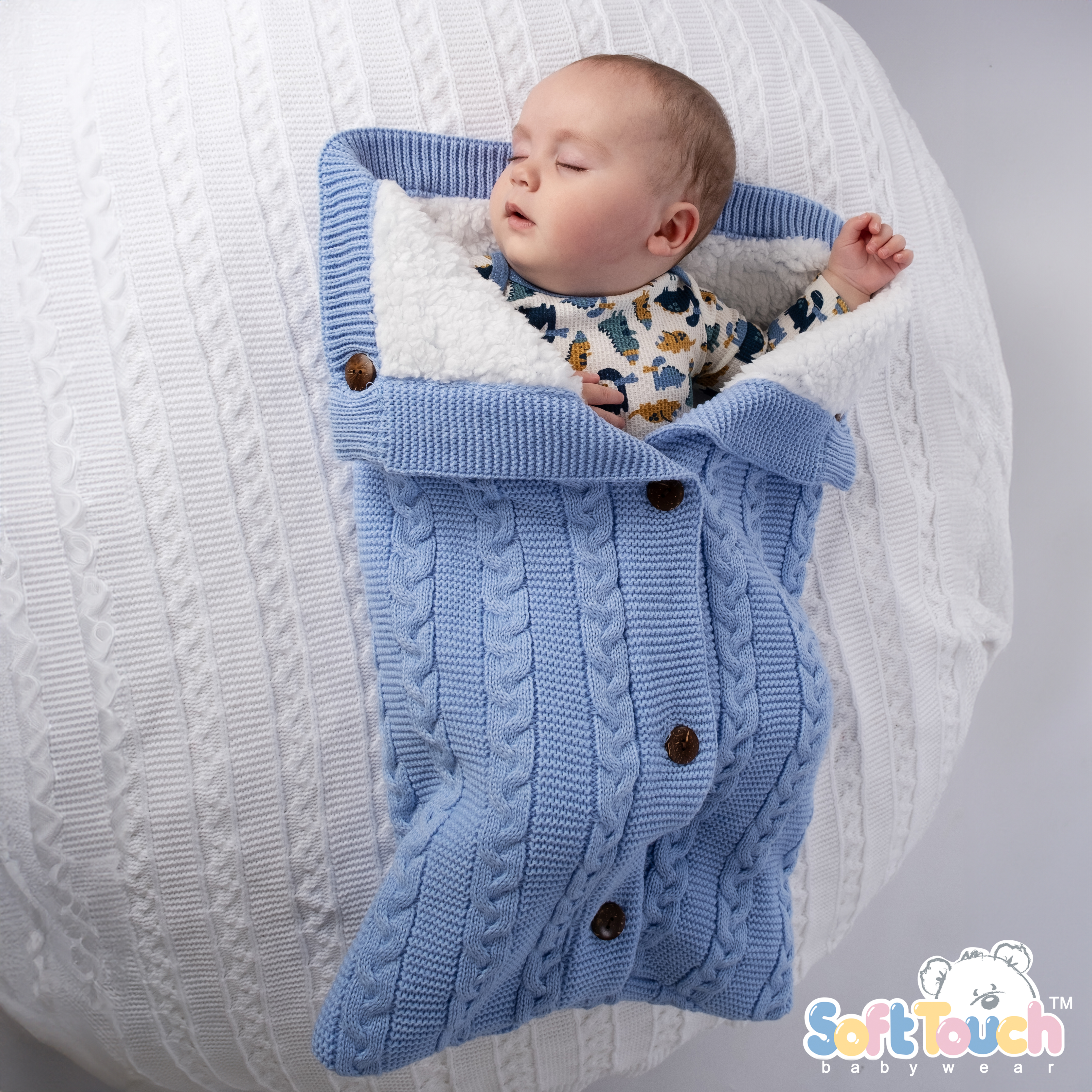 Blue Recycled Acrylic Cable Swaddle Wrap : ESW800-B