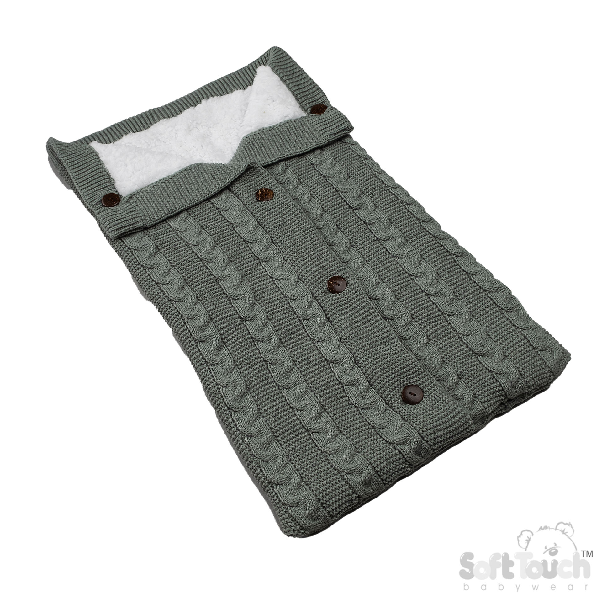 Sage Green Recycled Acrylic Cable Swaddle Wrap : ESW800-SG