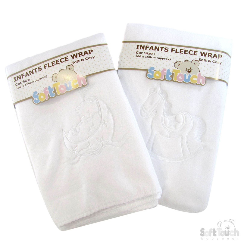 Cot Size Fleece Blanket: FBC17-WH