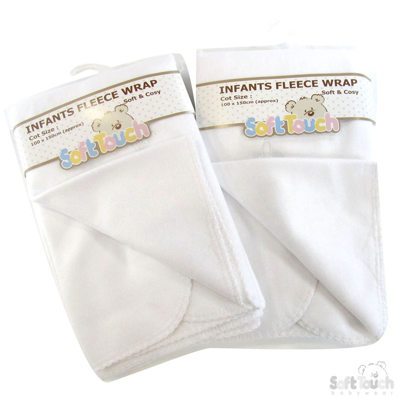 Cot Size Fleece Blanket: FBC17-WH