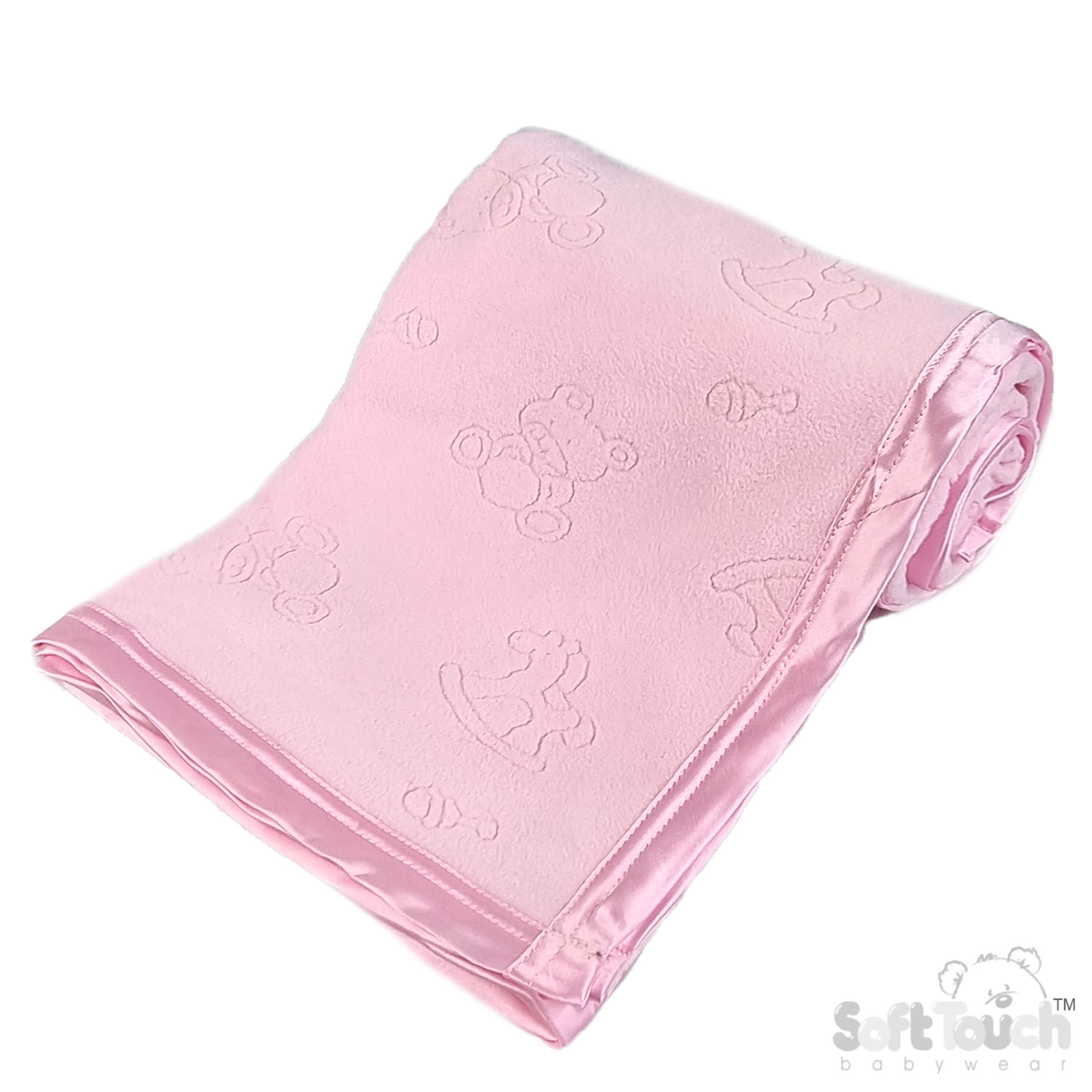 Baby's Pink Embossed Cot Wrap FBC24-P