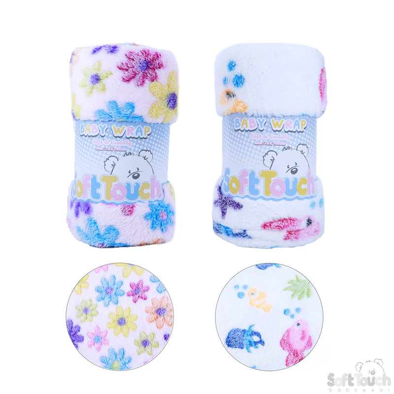 Printed Coral Fleece Wrap FBP03