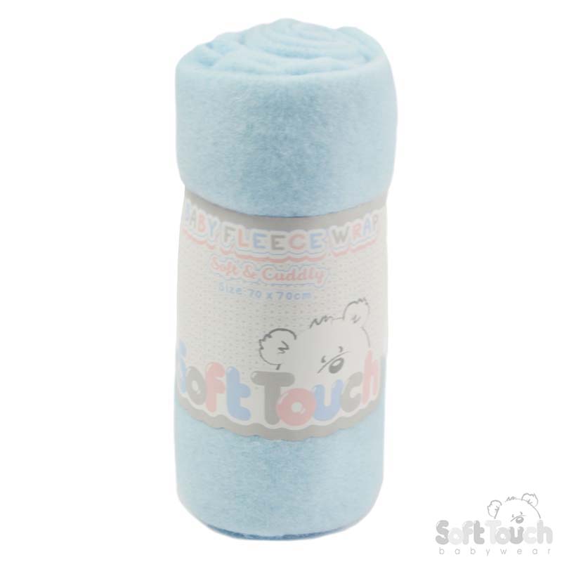 Plain Blue Fleece Baby Wrap : FBP04-B
