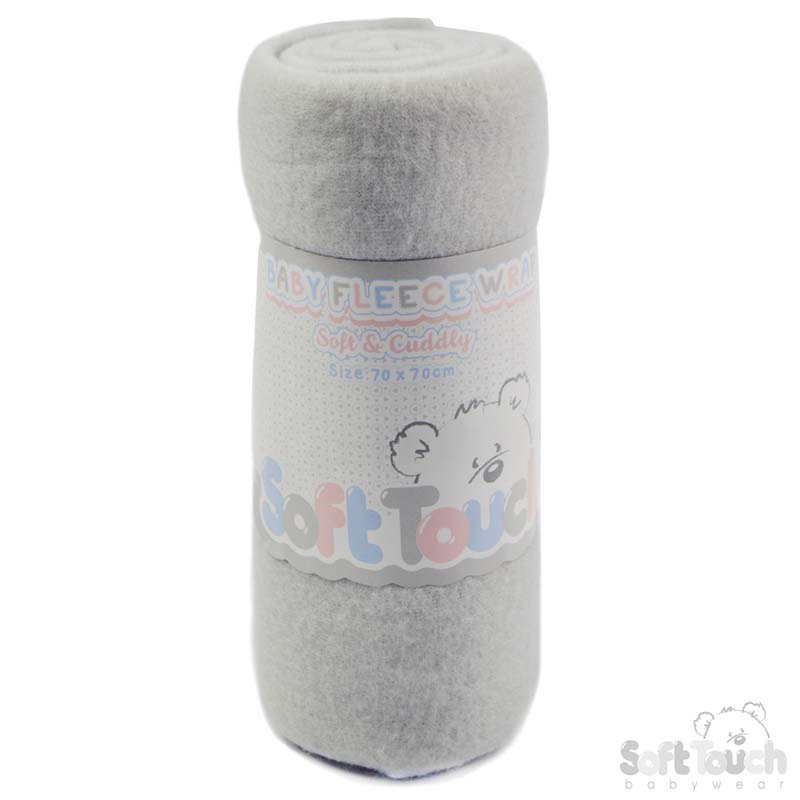 Plain Grey Fleece Baby Wrap : FBP04-G