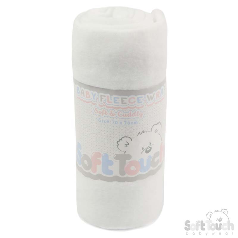 Plain White Fleece Baby Wrap : FBP04-W