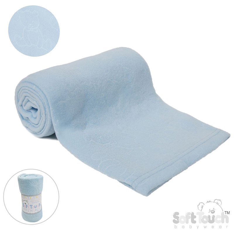 Blue Embossed Fleece Baby Wrap (RP) - FBP05-B
