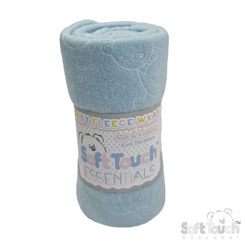 Blue Embossed Fleece Baby Wrap (RP) - FBP05-B